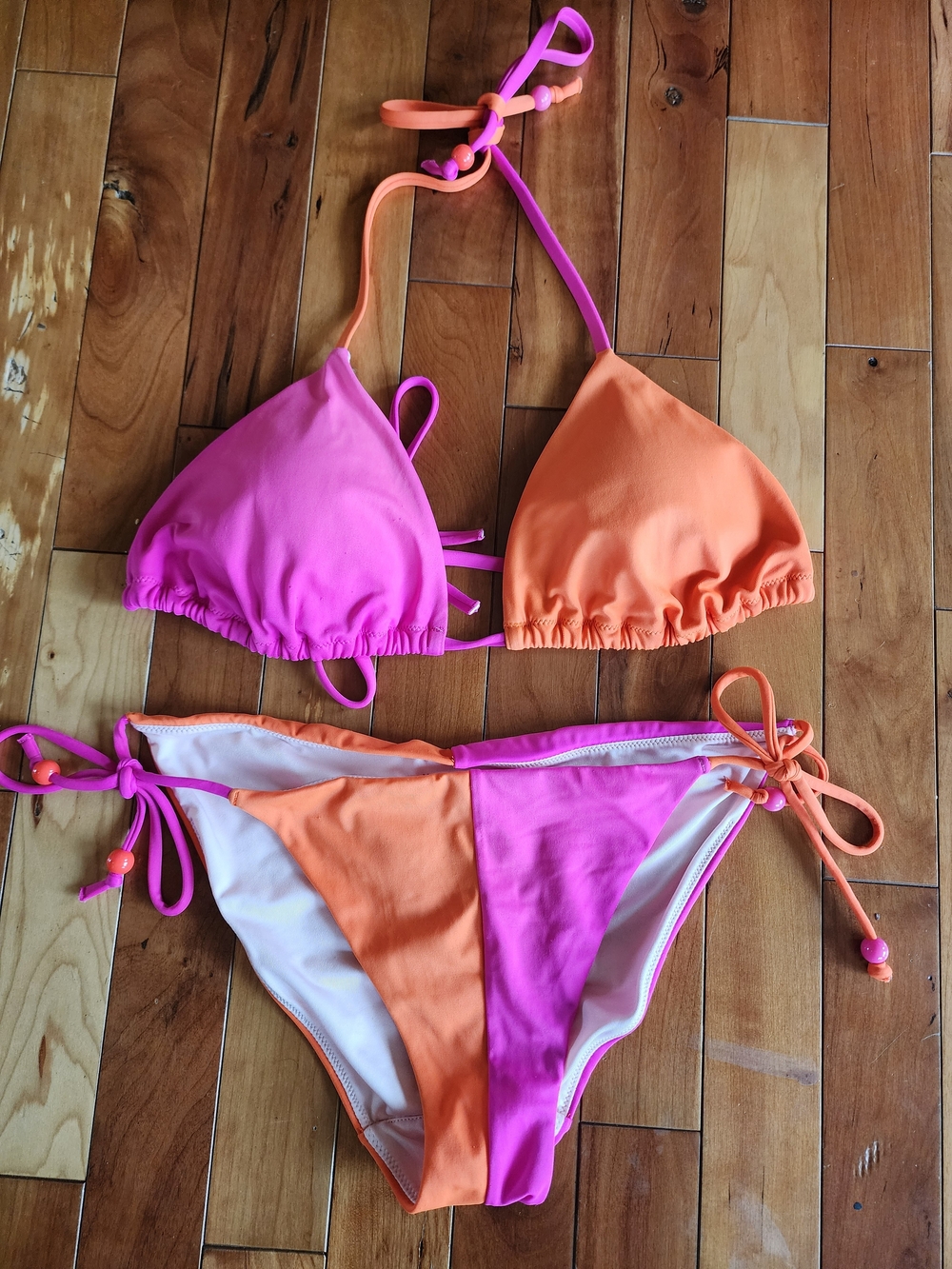 Victoria’s Secret Teeny Bikini Set • Pink & Orange • Size M